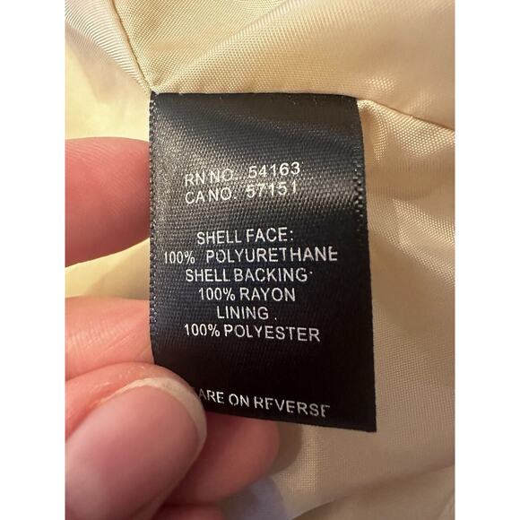 Andrew Marc New York Faux Leather Moto Jacket Ivory Size XL Edgy Sleek - Picture 12 of 16